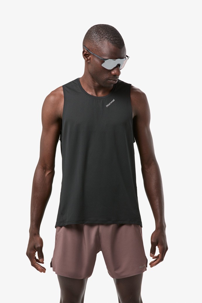 NNormal Race Tank Top Czarne | YJP879243