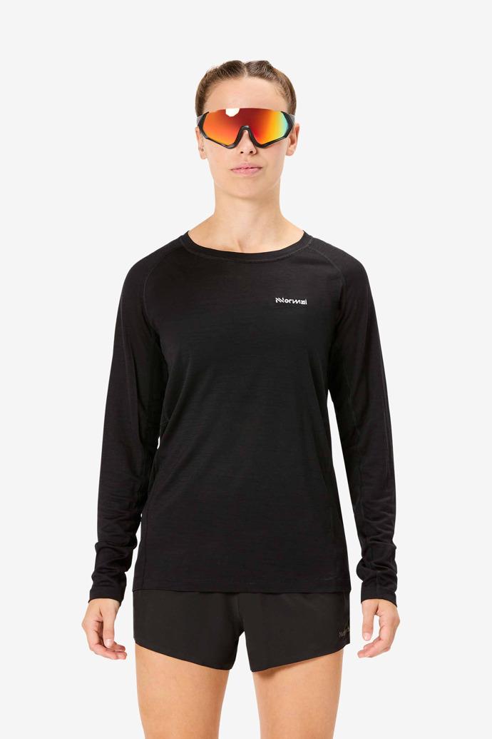 NNormal merino long sleeve t-shirt Czarne | STZ941273