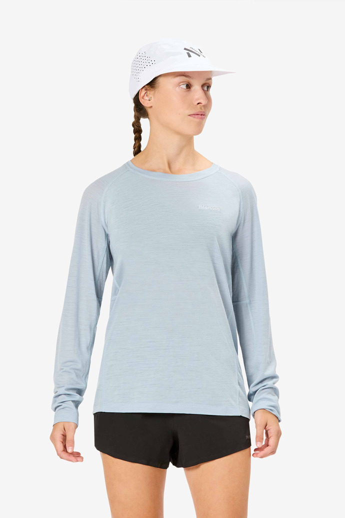 NNormal merino long sleeve t-shirt Niebieskie | LDW462517